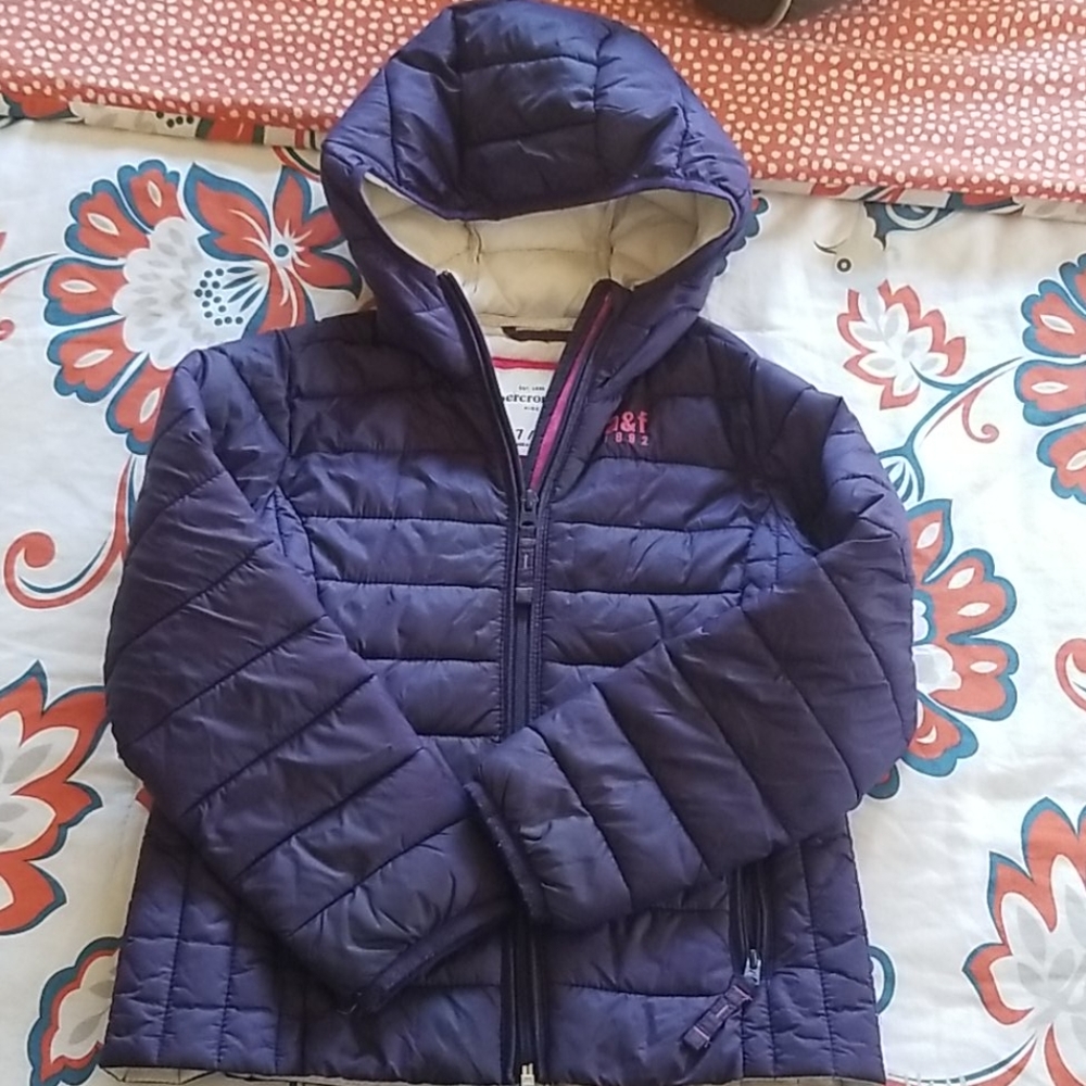 Light weight purple puffer jacket girls 7/8